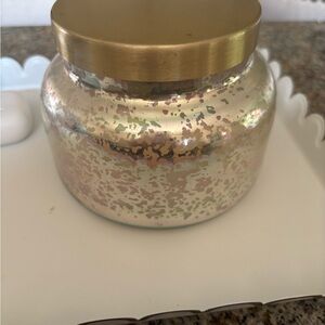 Gold and Silver Speckled Glass Jar